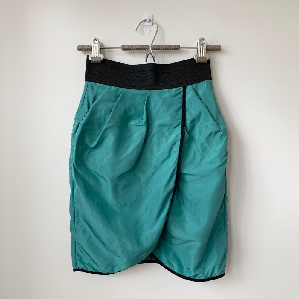ARITZIA | WILFRED REAL SILK TAFFETA TULIP SKIRT W/ POCKETS & EXPOSED ZIPPER